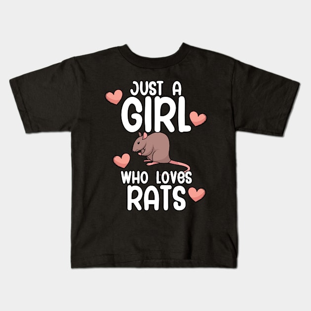 Just a girl who loves Rats Kids T-Shirt by maxcode